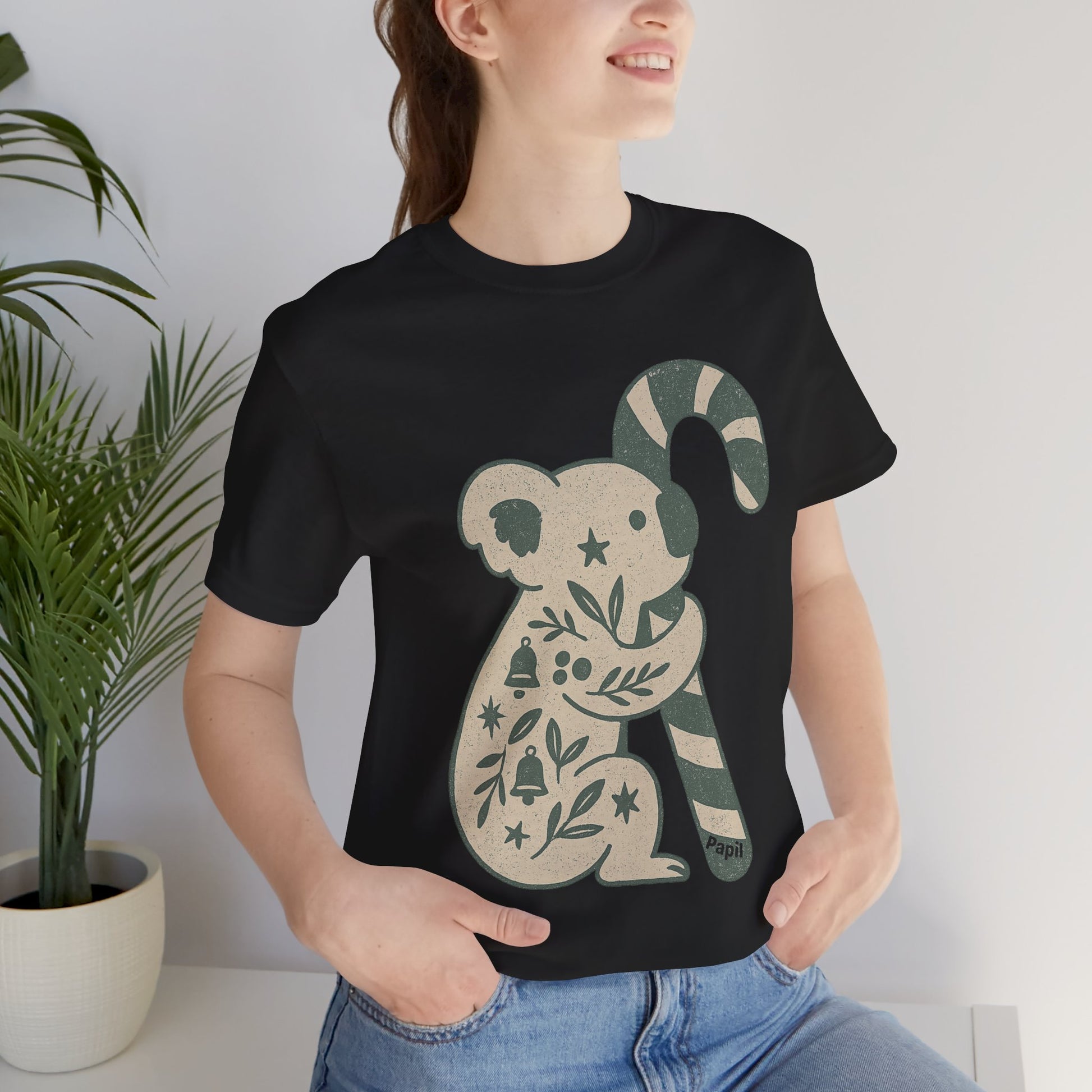 G'day Koala Christmas Tee, Cosy Botanical Unisex Aussie Holiday Shirt