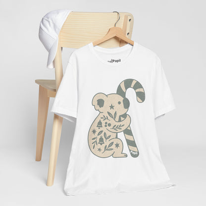 G'day Koala Christmas Tee, Cosy Botanical Unisex Aussie Holiday Shirt