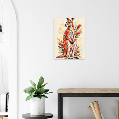 Kangaroo Painted Australian Animal Fine Art Poster