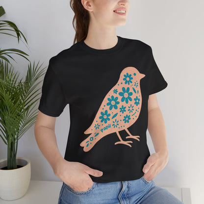 Little Bird, Big Charm — Floral Spring Bird Unisex Graphic Tee