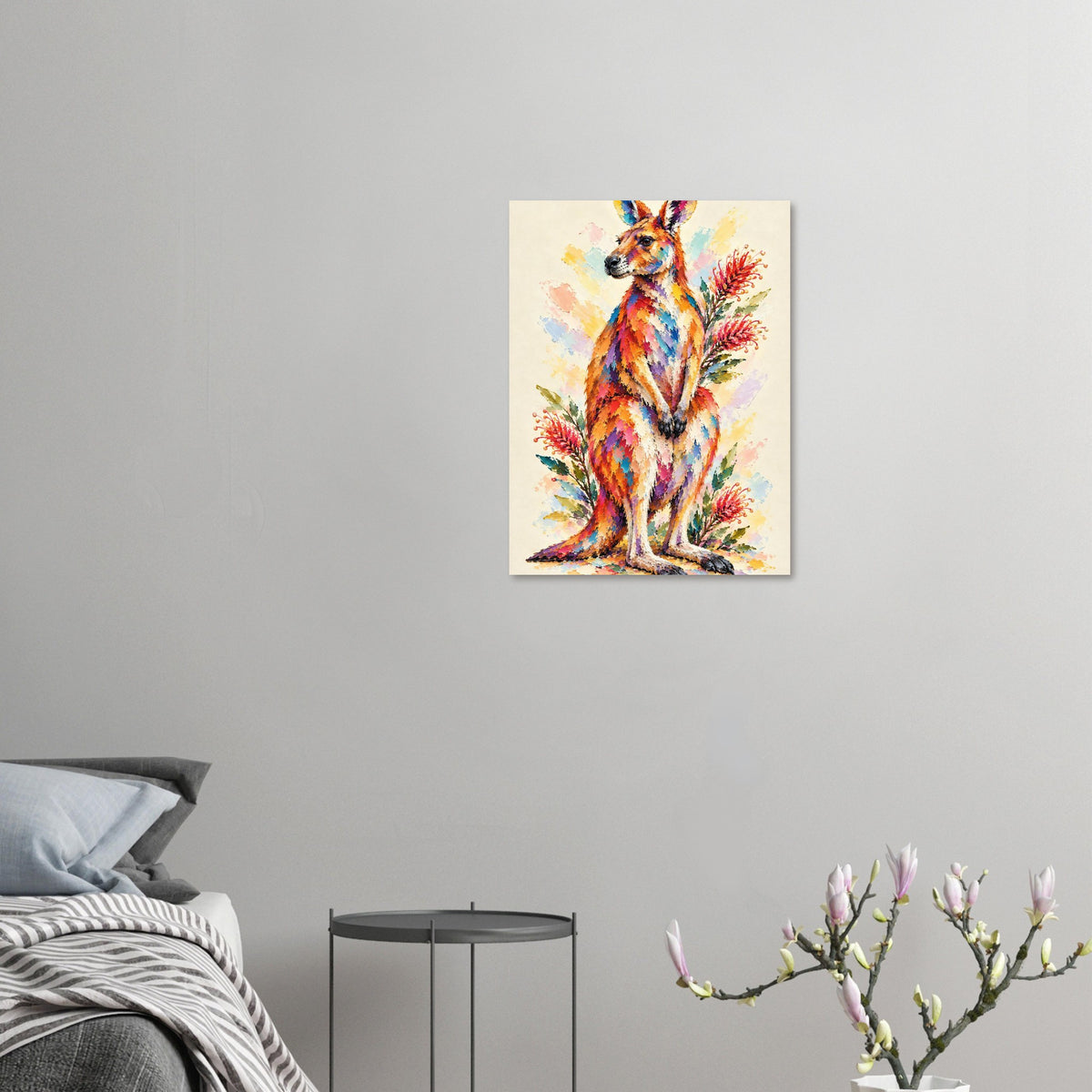 Kangaroo Painted Australian Animal Fine Art Poster