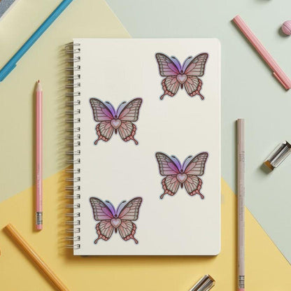 Heartwing Butterfly Rainbow | Fantasy | Holographic Foil | Kiss-Cut Sticker