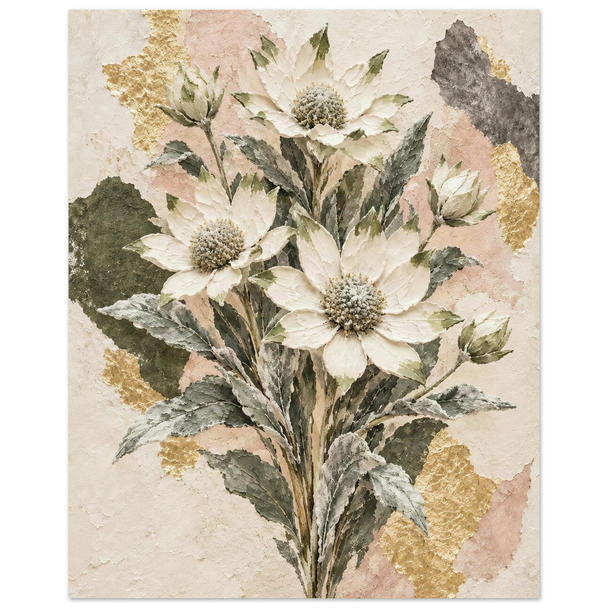 Flannel Flower Australian Native Flower Fine Art Poster 40x50 cm 16x20″