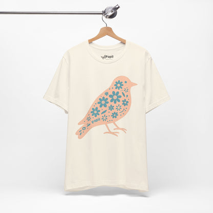 Little Bird, Big Charm — Floral Spring Bird Unisex Graphic Tee