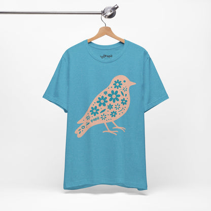 Little Bird, Big Charm — Floral Spring Bird Unisex Graphic Tee