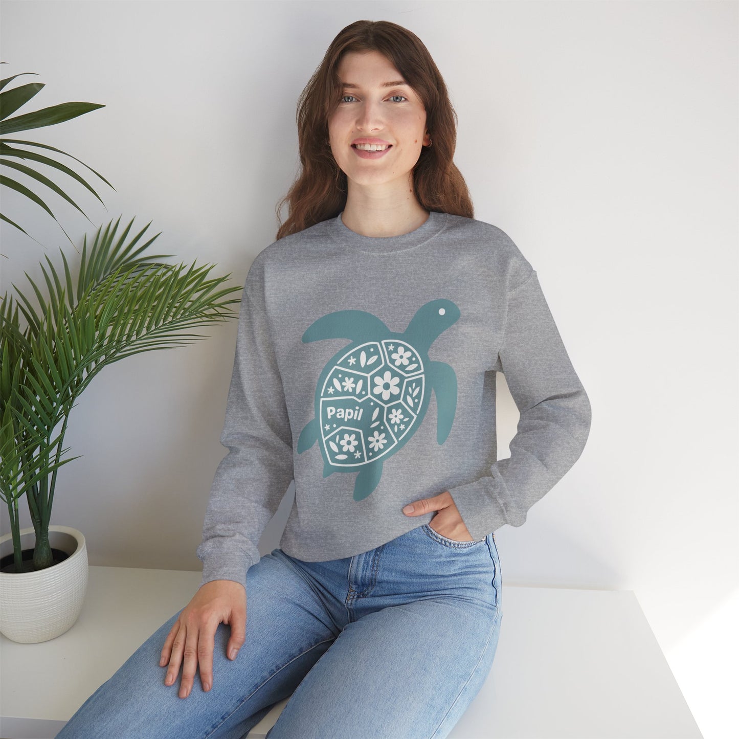 Shell Yeah! Floral Sea Turtle Cosy Crewneck Sweatshirt
