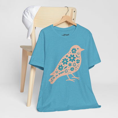 Little Bird, Big Charm — Floral Spring Bird Unisex Graphic Tee