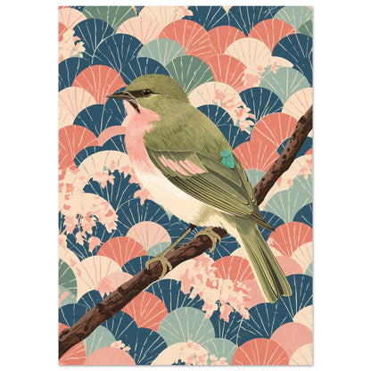 Songbird Serenity Japanese Art Wall Poster A0 (84.1 x 118.9 cm)