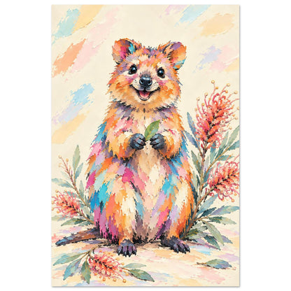 Quokka Painted Australian Animal Fine Art Poster 40x60 cm 16x24″
