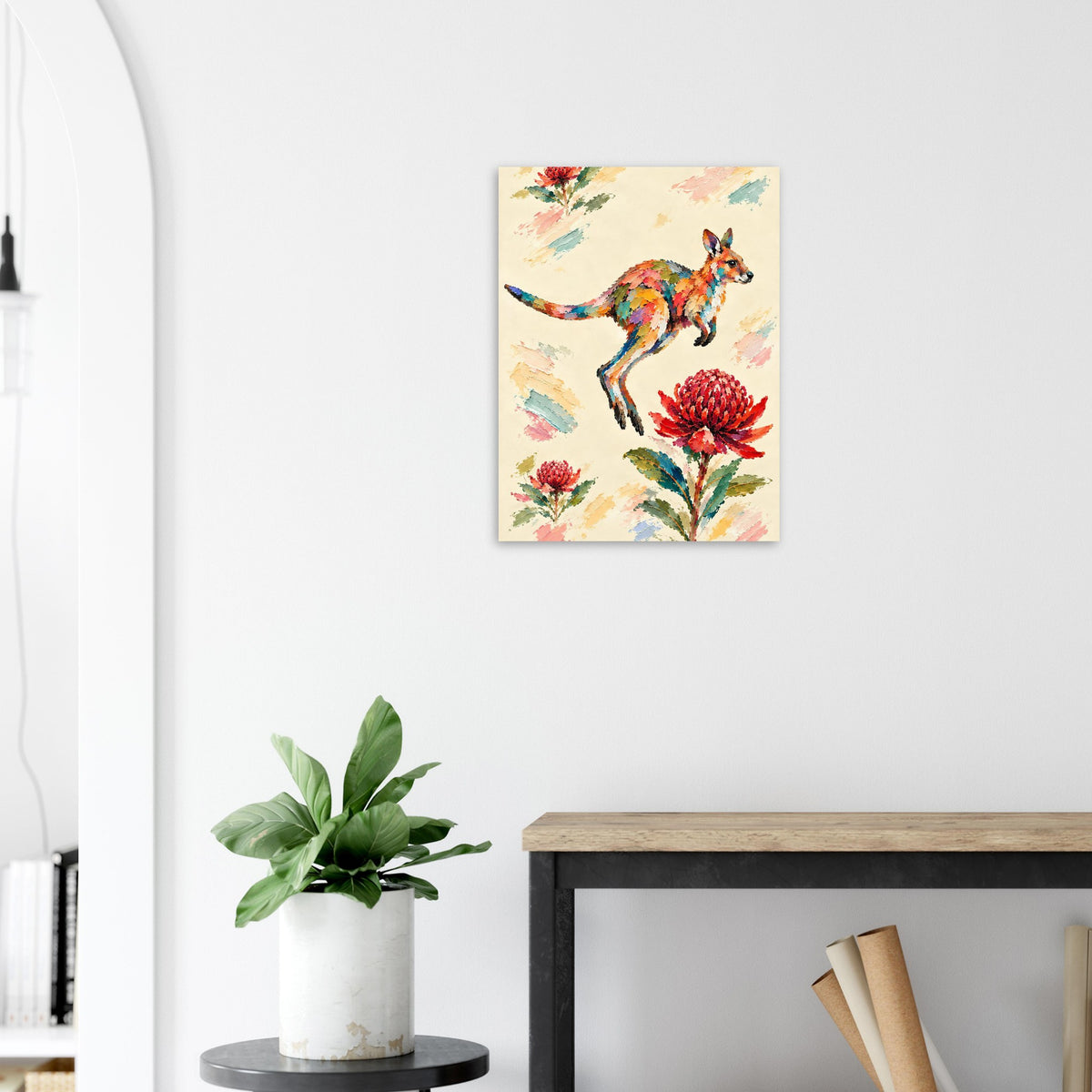 Wallaby Painted Australian Animal Fine Art Poster