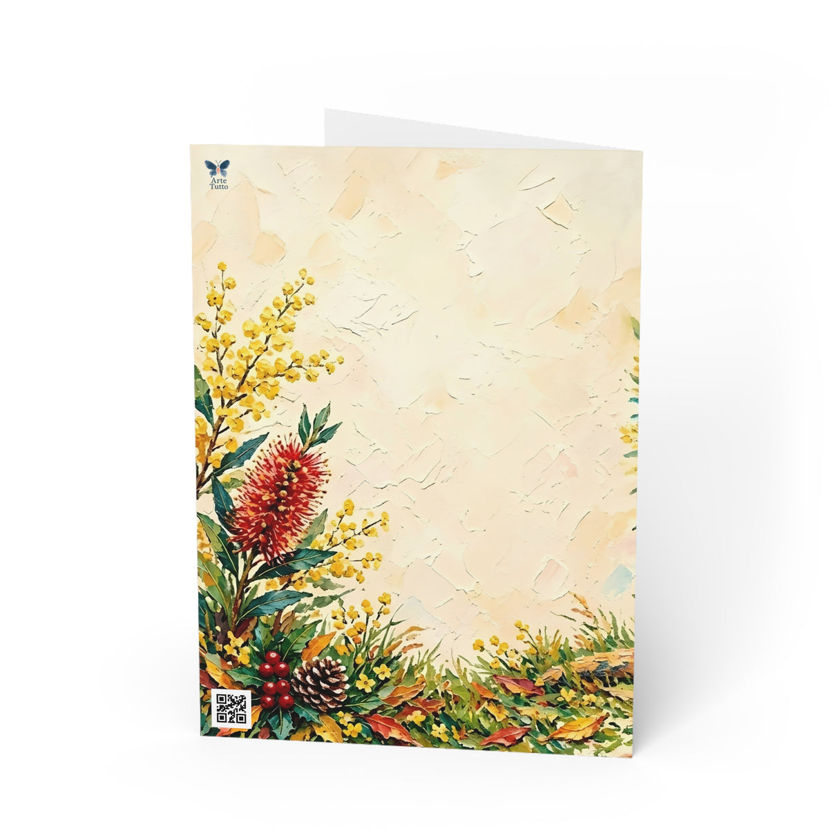 Personalised Kangaroo Christmas Folded Greeting Card | Australian Animals