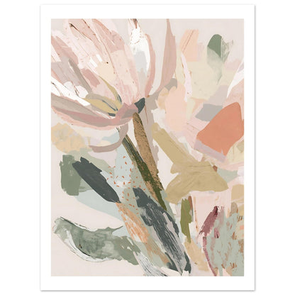 Abstract Floral Canvas Wall Art Print | Modern Minimalist Botanical Painting 75x100 cm 30x40″