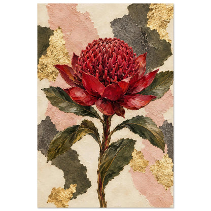 Waratah Australian Native Flower Fine Art Poster 60x90 cm 24x36″