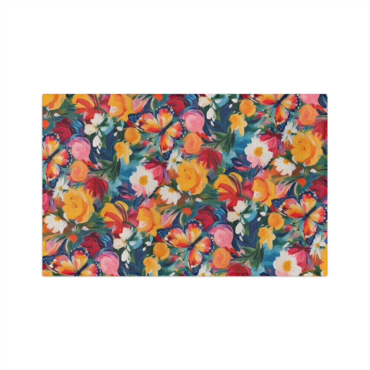 Butterfly Garden Floral Tea Towel | Quick-Dry Microfibre Kitchen Towel
