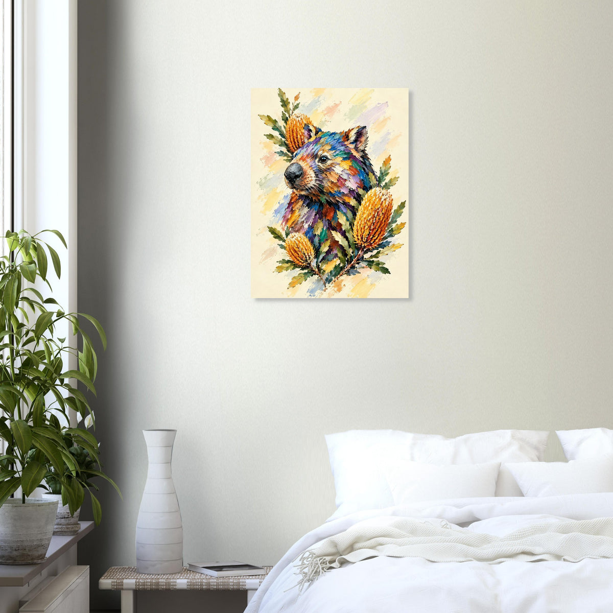 Wombat Painted Australian Animal Fine Art Poster