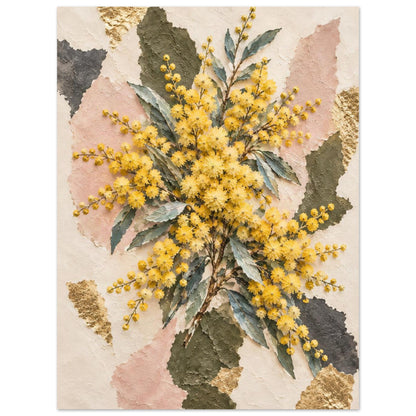Golden Wattle Australian Native Flower Fine Art Poster 45x60 cm 18x24″