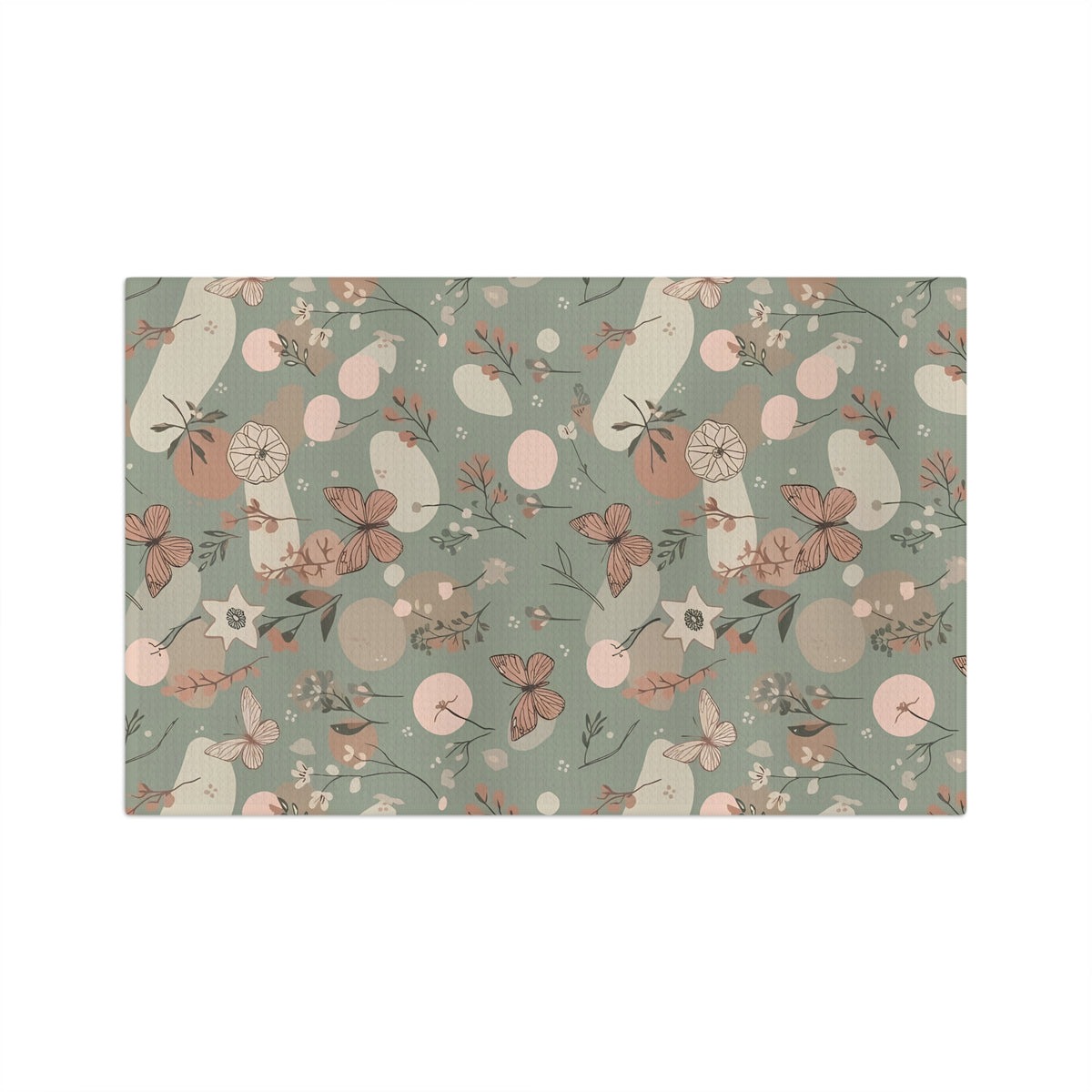 Sage Butterfly & Dandelion Tea Towel | Quick-Dry Microfibre Kitchen Towel