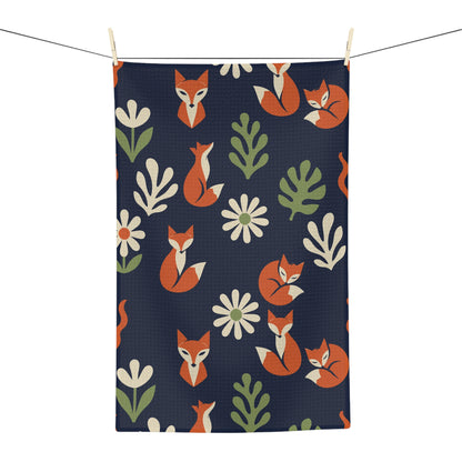 Fox & Daisy Navy Tea Towel | Quick-Dry Microfibre Kitchen Towel