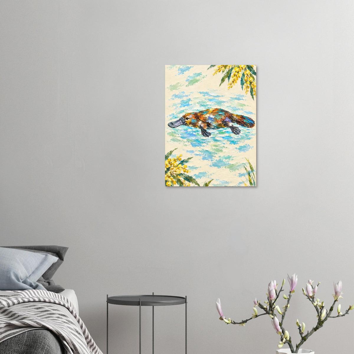 Platypus Painted Australian Animal Fine Art Poster