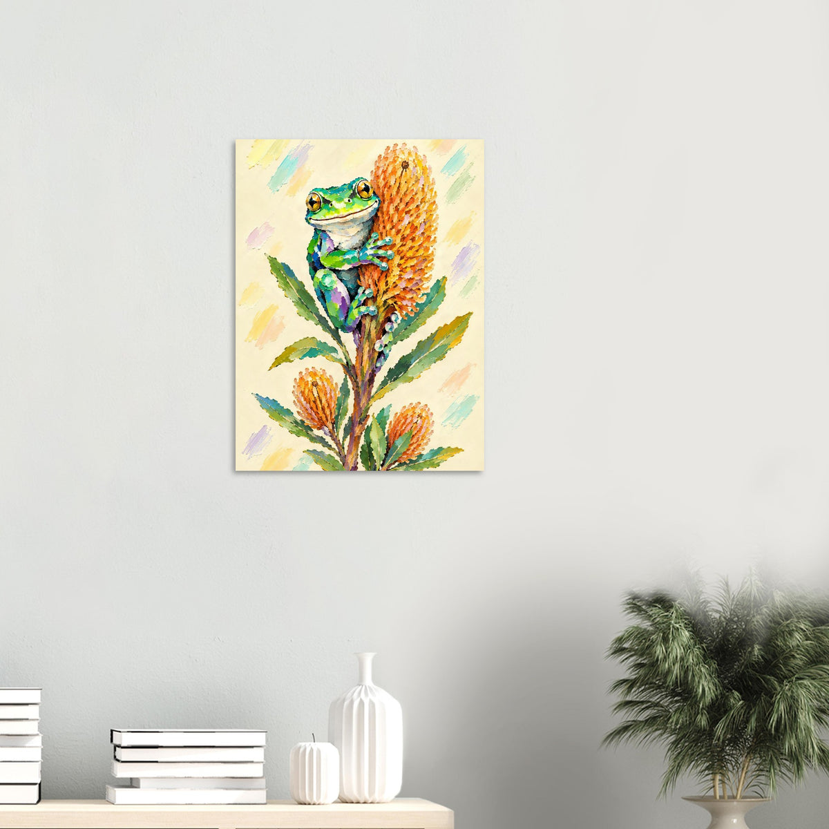 Green Tree Frog Painted Australian Animal Fine Art Poster