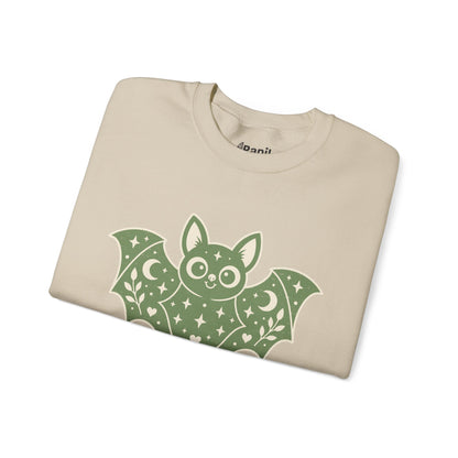 Moonlit Magic — Cute Purple Bat Halloween Crewneck Sweatshirt