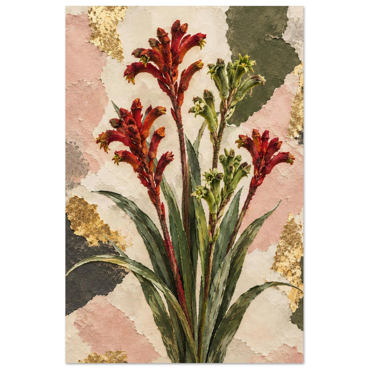 Kangaroo Paw Australian Native Flower Fine Art Poster 60x90 cm 24x36″