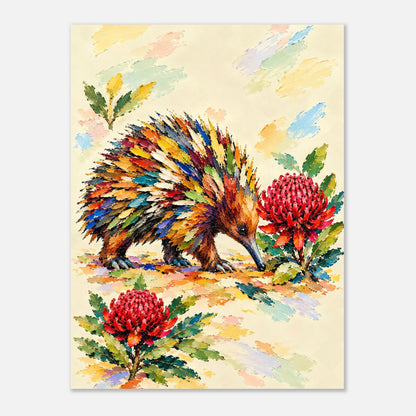 Echidna Painted Australian Animal Fine Art Poster