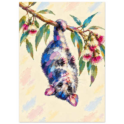 Possum Painted Australian Animal Fine Art Poster 50x70 cm 20x28″