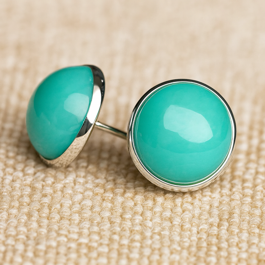 Turquoise Stud Earrings, Handmade Everyday Colour-Pop Studs