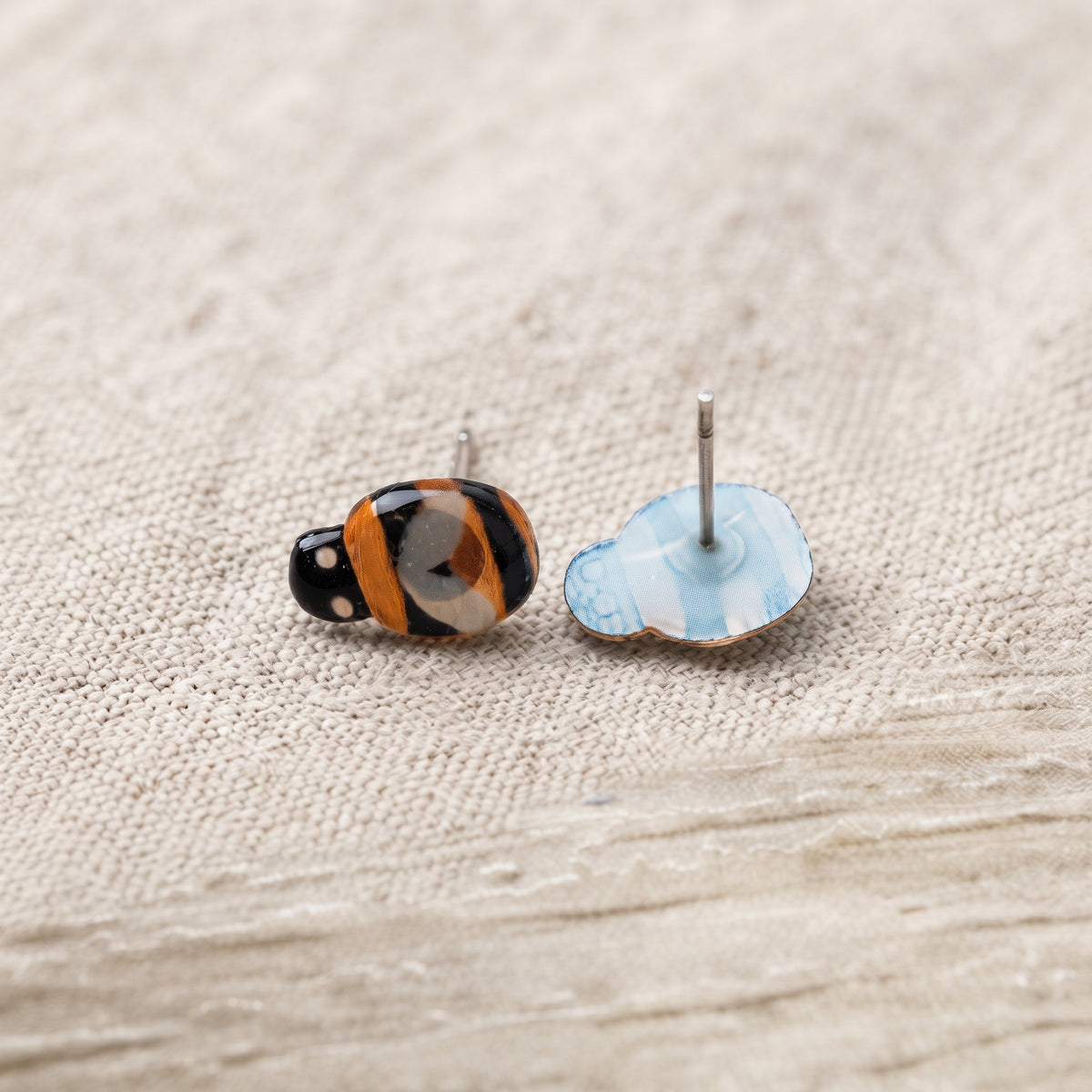 Bee Stud Earrings | Stainless Steel Novelty Bee Studs | 13mm