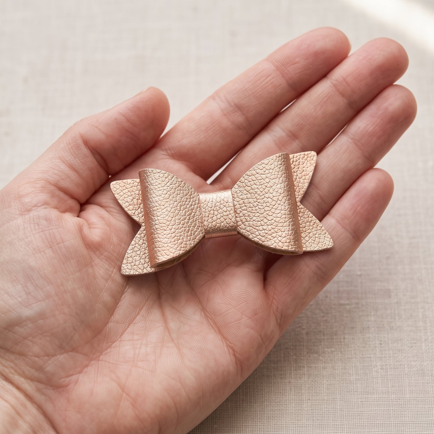 Metallic Pebble Hair Bows (2 Pack), Handmade Gold & Bronze Clips