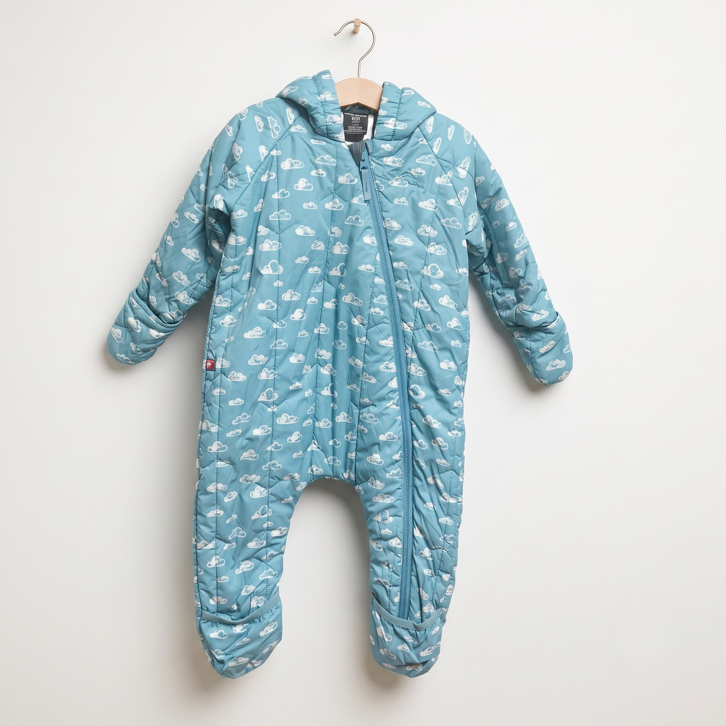Macpac Hooded Snowsuit | Blue Clouds | Size 1 (18M) | Pre-Owned Excellent