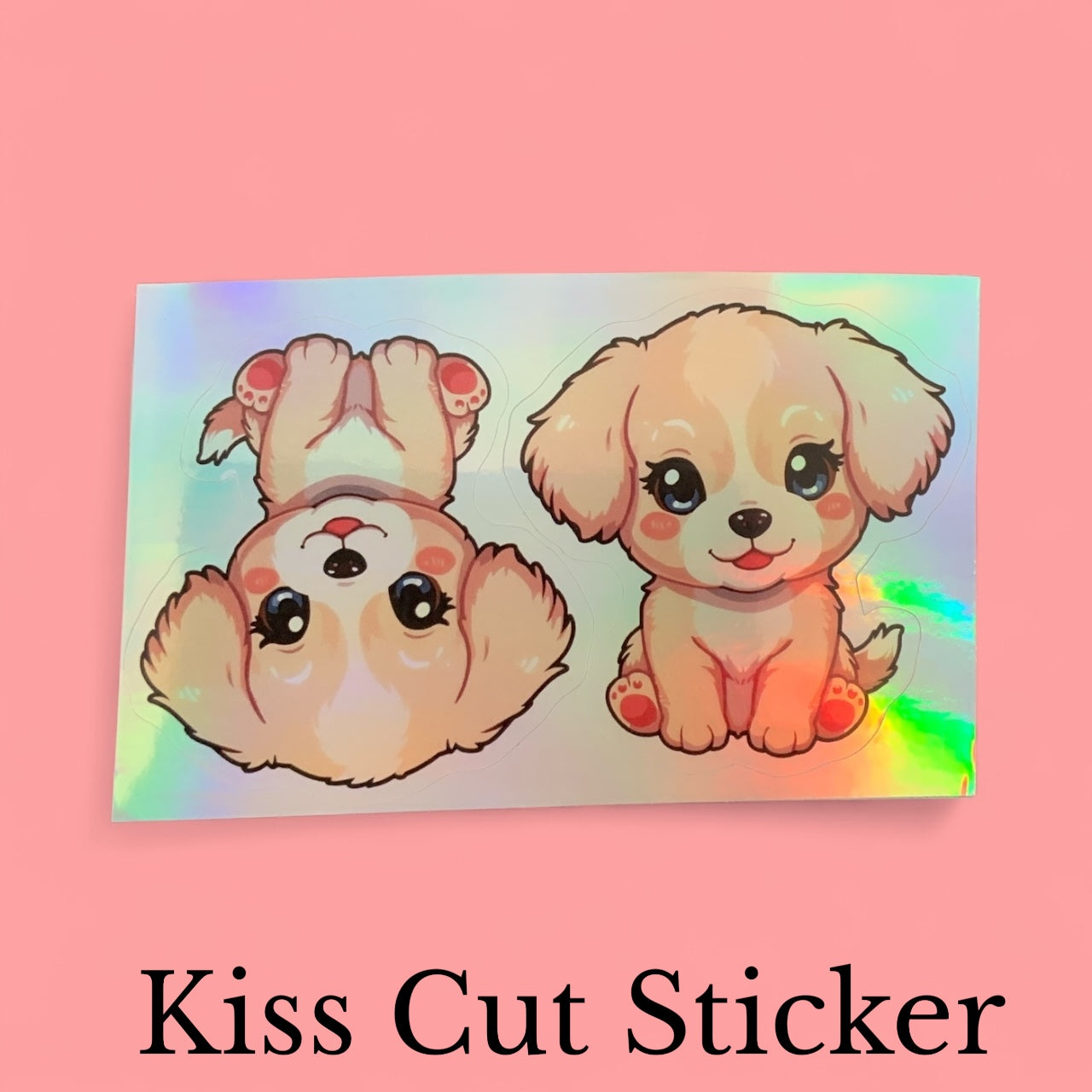 Kawaii Puppy Rainbow Set | Cute Dog | Holographic Foil | Kiss-Cut Sticker