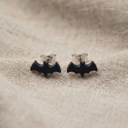Bat Stud Earrings | Halloween PLA Resin Bat Studs | 10mm