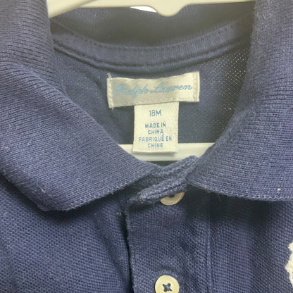 Ralph Lauren Polo Baby T-Shirt | Navy Collared | 18M | Pre-Owned Good
