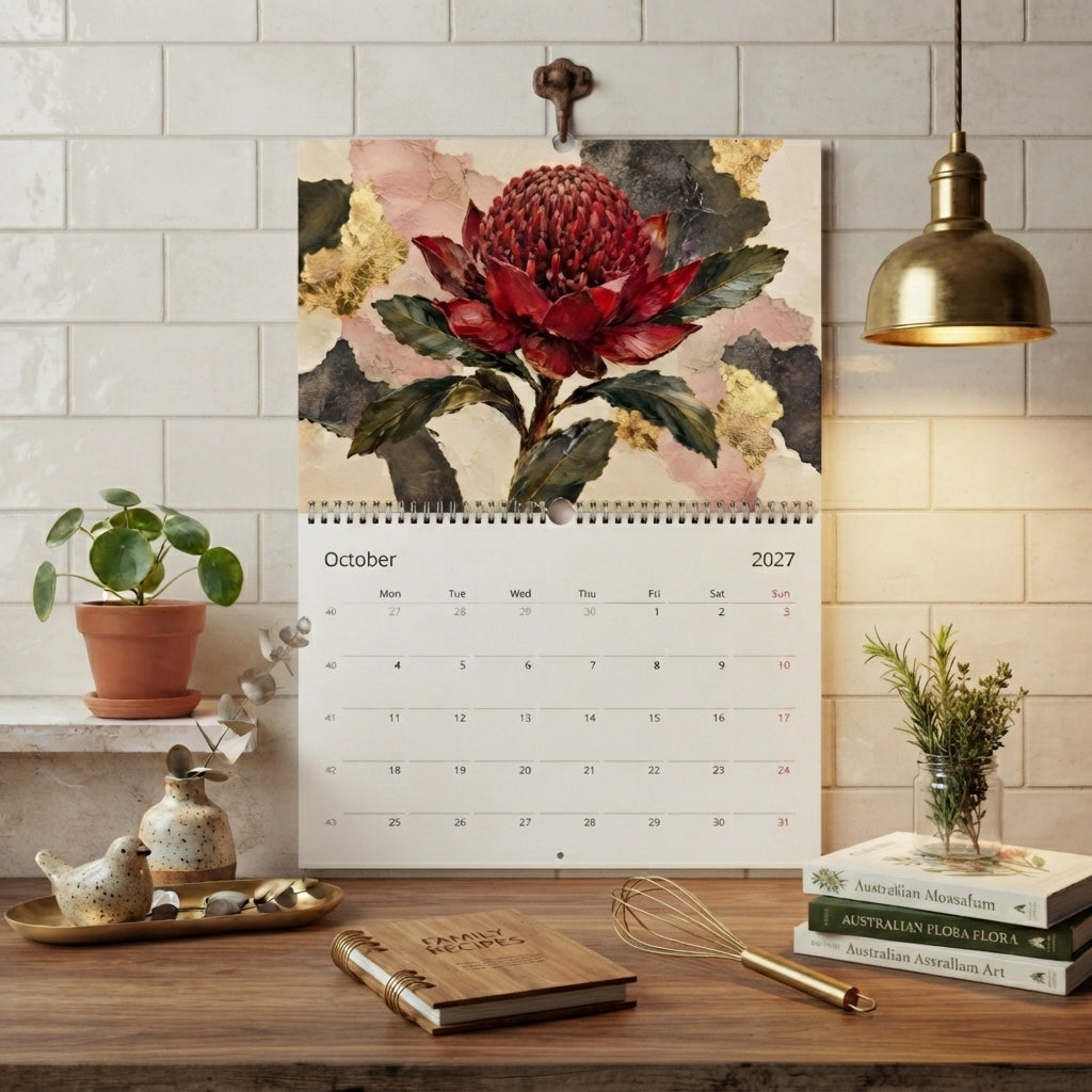 Australian Native Flowers 2027 Wall Calendar | A3 UK Edition Fine Art Botanical Wildflower Calendar
