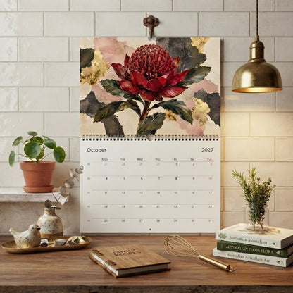 Australian Native Flowers 2027 Wall Calendar | A3 UK Edition Fine Art Botanical Wildflower Calendar