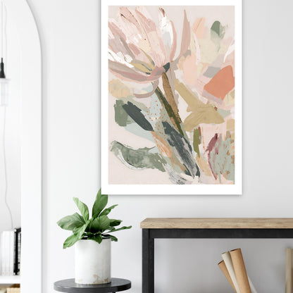Abstract Floral Canvas Wall Art | Modern Minimalist Botanical Painting | Digital Wall Art