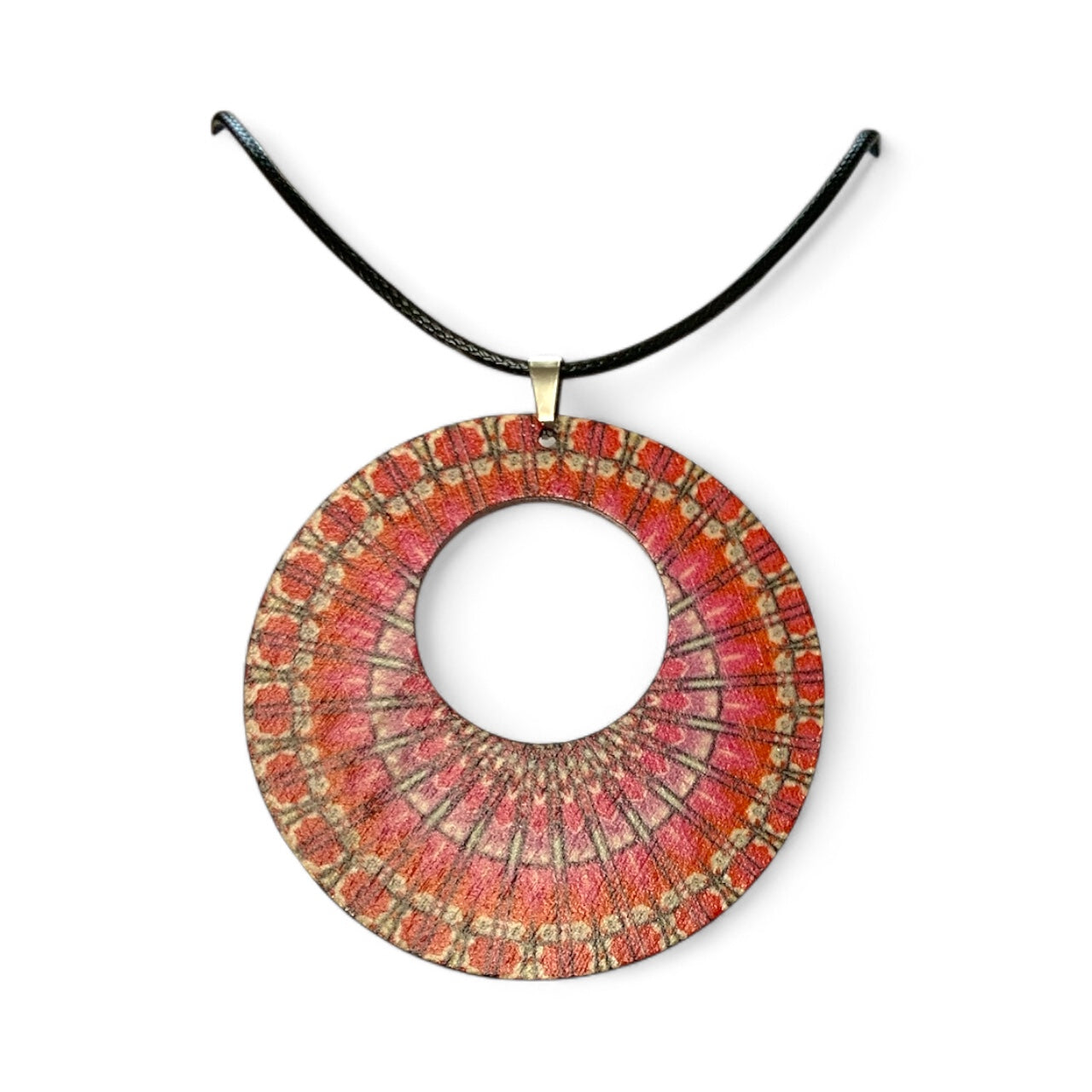 Boho Wooden Necklace & Earrings Set – Style 13, Handmade Matching Printed Wood Jewellery