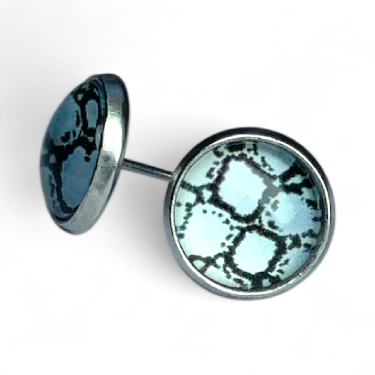 Wild Animal Print Stud Earrings, Handmade Everyday Statement Studs Snake