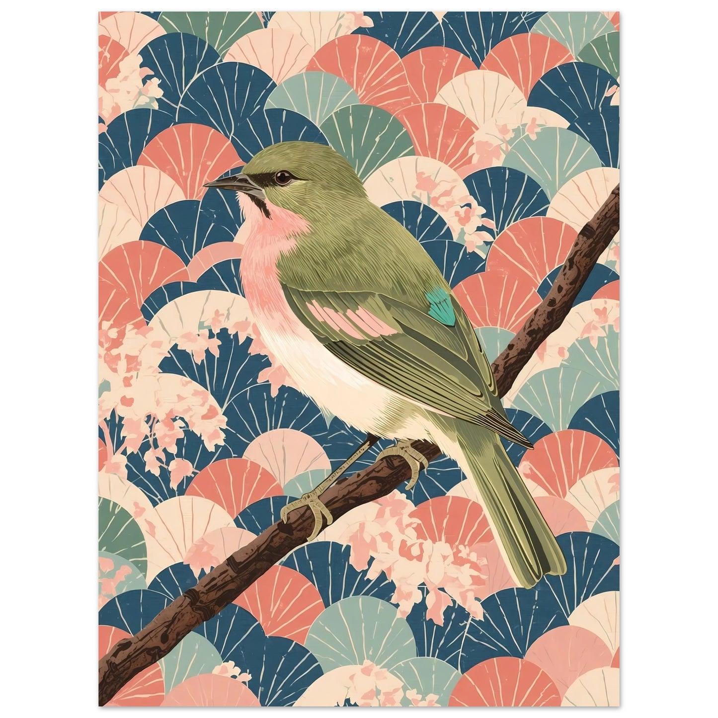 Songbird Serenity Japanese Art Wall Poster 45x60 cm 18x24″