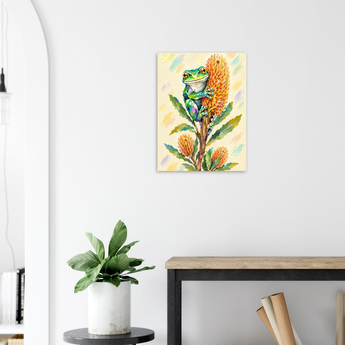 Green Tree Frog Painted Australian Animal Fine Art Poster