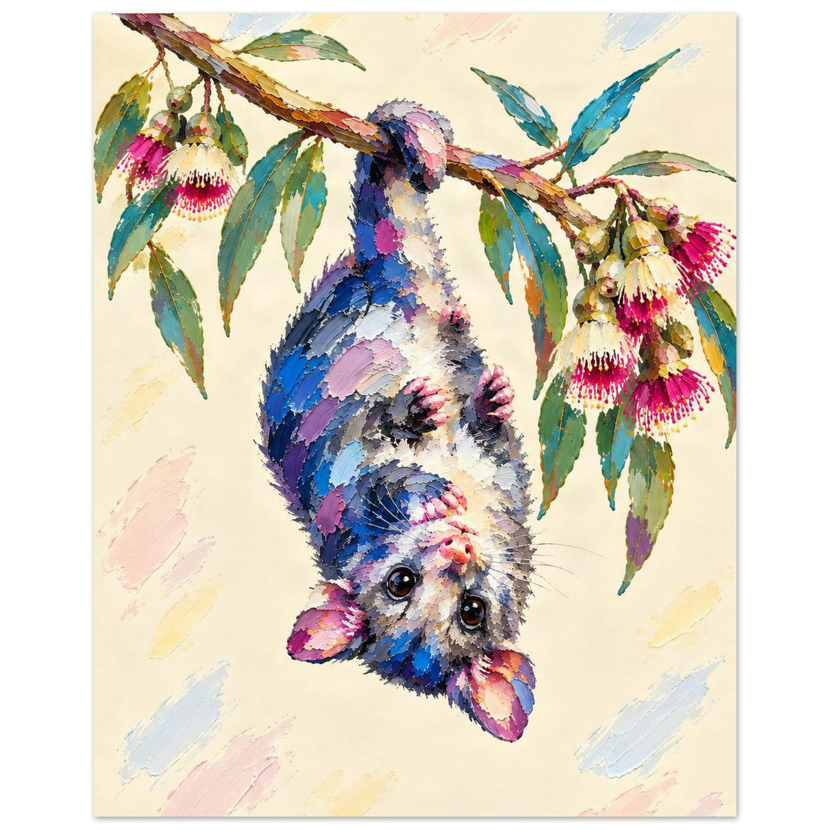 Possum Painted Australian Animal Fine Art Poster 20x25 cm 8x10″