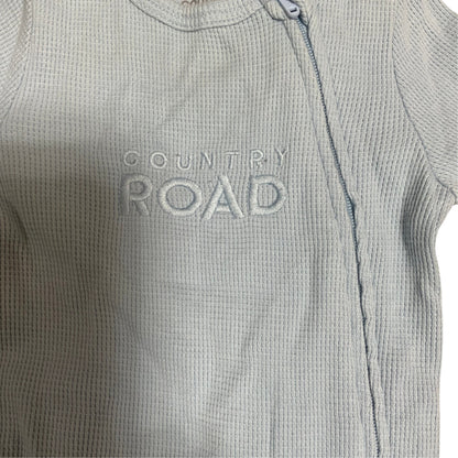 Country Road Baby One Piece | Blue Waffle Knit | Size 000 (0-3M) | Pre-Owned