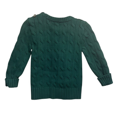 Ralph Lauren Polo Sweater | Green Cable Knit | 18 Months | Pre-Owned