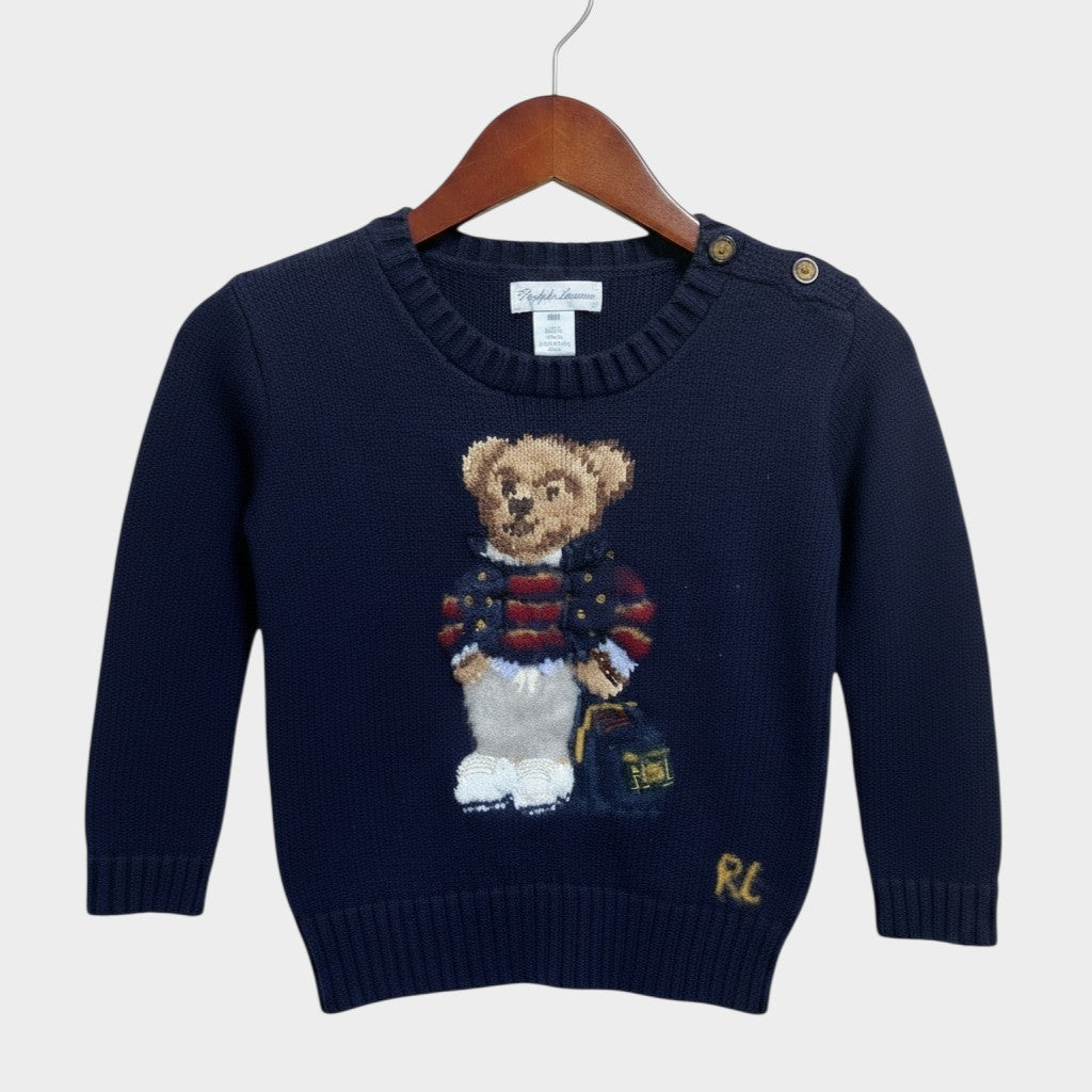 Ralph Lauren Polo Sweater | Bear Knit | 18 Months | Pre-Owned
