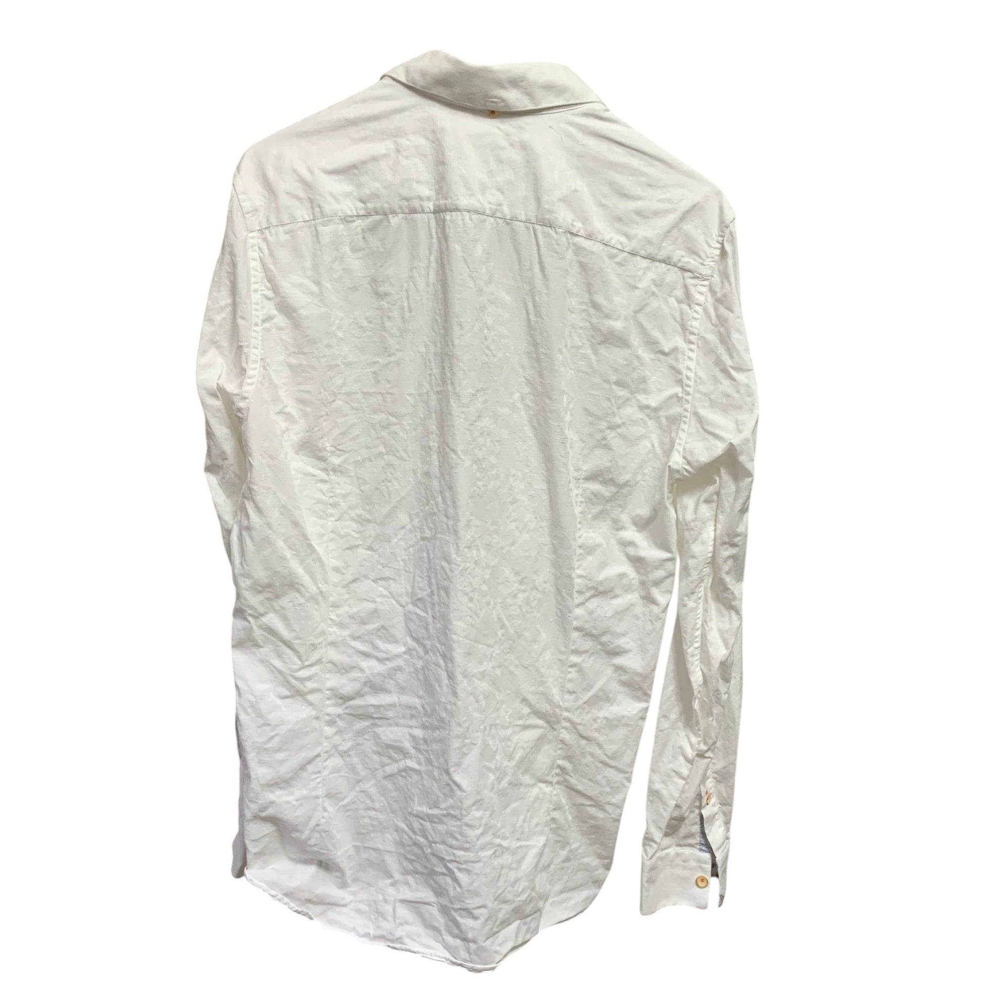 Ted Baker London White Embossed Shirt | Size 4 (Large) | Pre-Owned