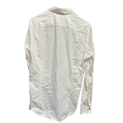 Ted Baker London White Embossed Shirt | Size 4 (Large) | Pre-Owned