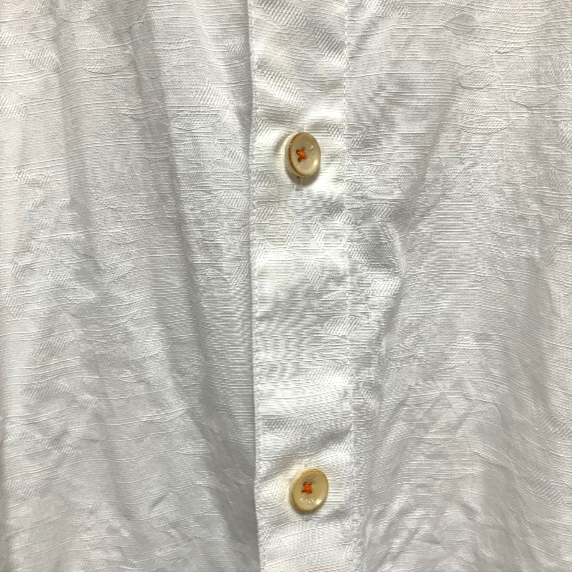 Ted Baker London White Embossed Shirt | Size 4 (Large) | Pre-Owned