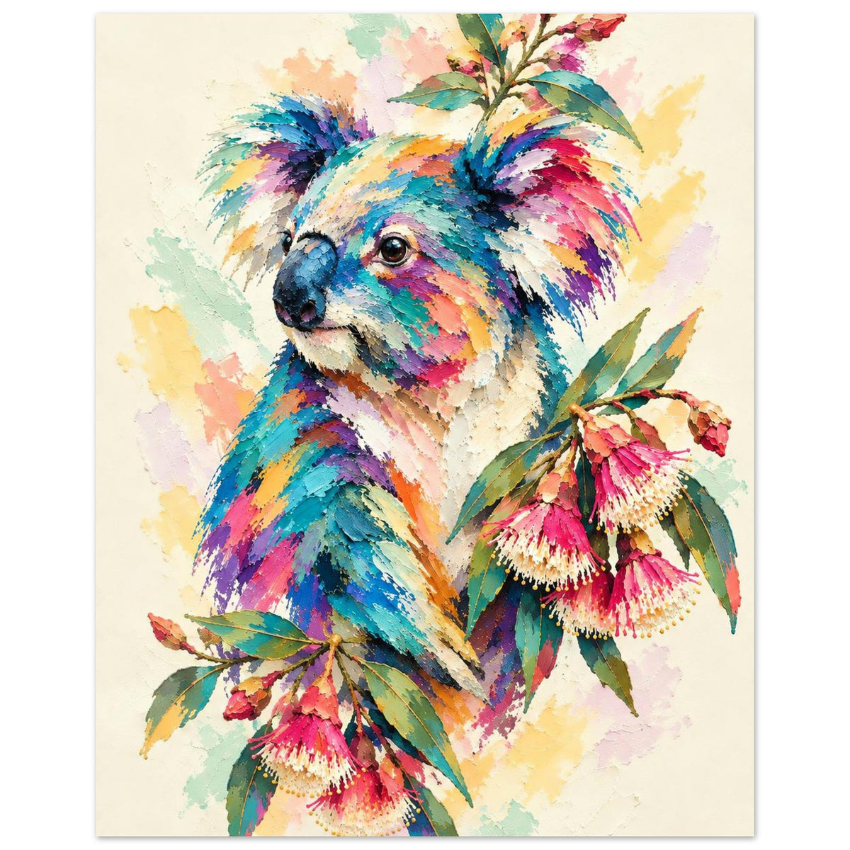 Koala Painted Australian Animal Fine Art Poster 20x25 cm 8x10″